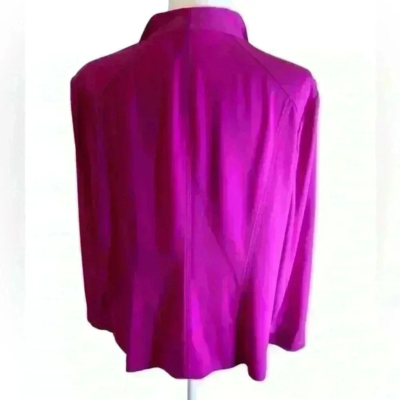 Calvin Klein Magenta Moto Jacket EUC gold hardware size tag removed- size est L - Picture 4 of 15